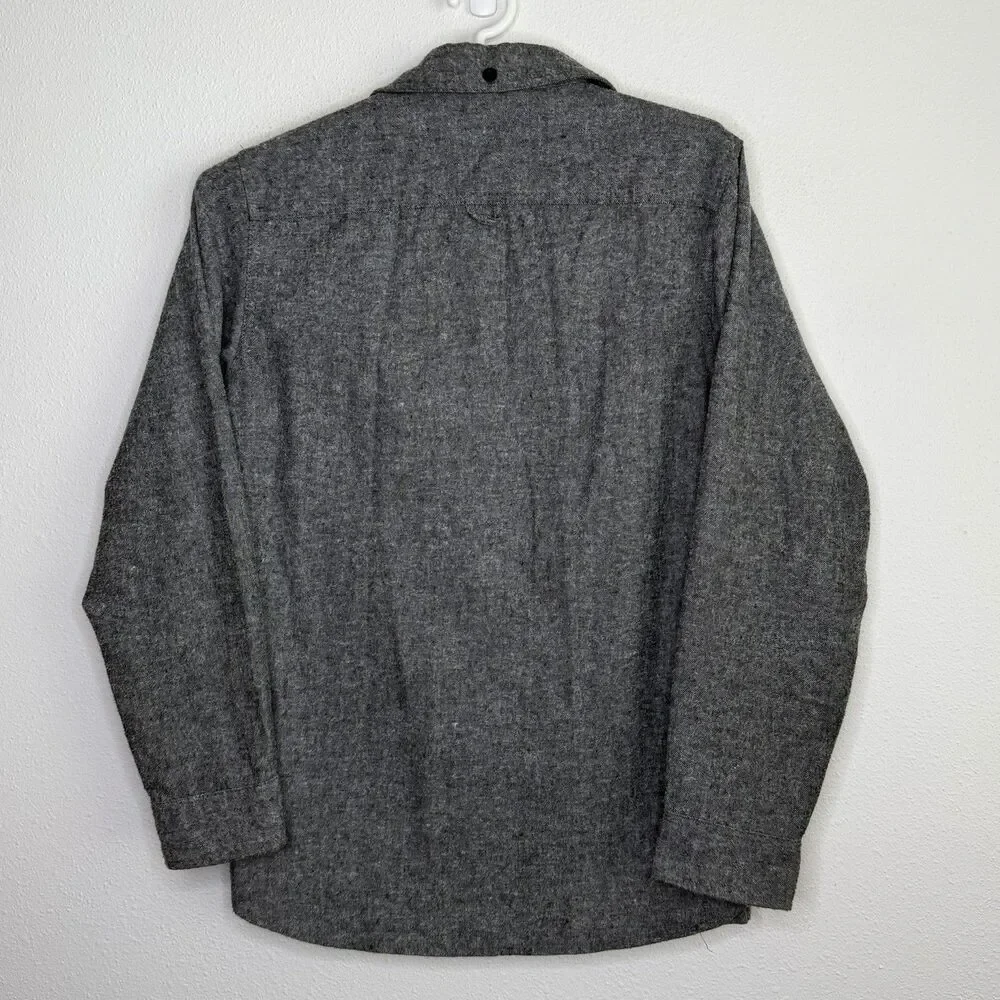 Burnside Button Up Shirt Gray Long Sleeve Men’s Small